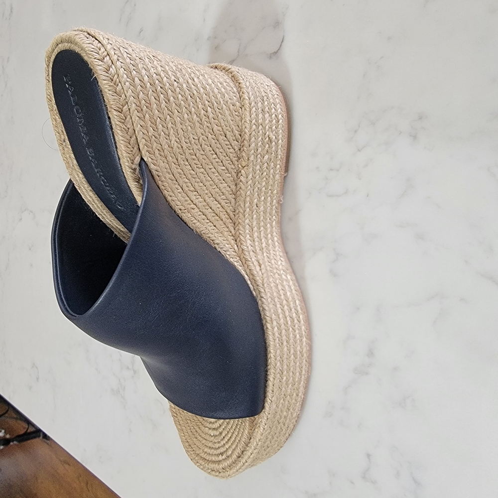 Navy Blue Wedge Sandals